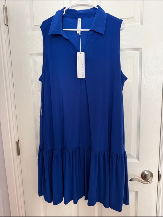 Dear Scarlett Dresses & Skirts - Dear Scarlett Sleeveless Sexy Collared Royal Blue Tiered Swing Dress